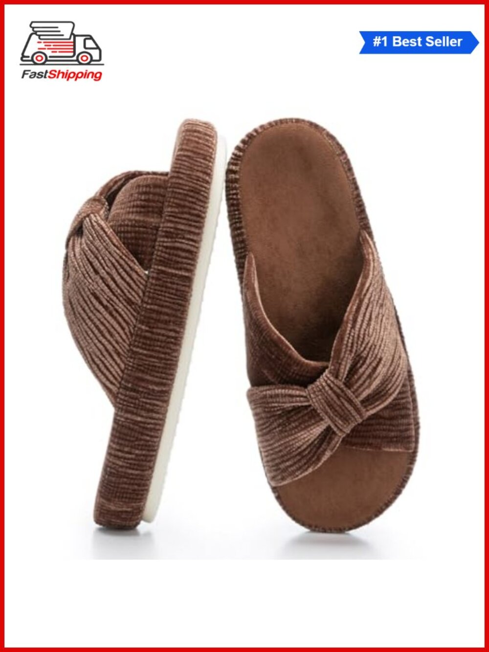 ✨ Chantomoo Slippers for Women Memory Foam House Bedroom Corduroy Bow
